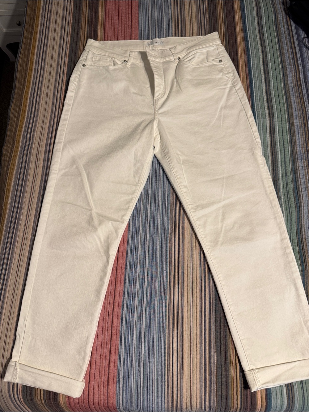 LOFT Women's White Straight-Leg Jeansz